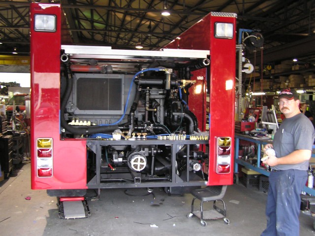 Engine 2 being built at the KME factory in the summer of '05.